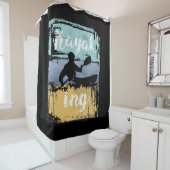 Kayaking T-shirt -  Retro Kayak Douchegordijn (In situ)