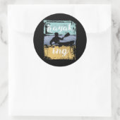 Kayaking T-shirt - Retro Kayak Ronde Sticker (Tas)