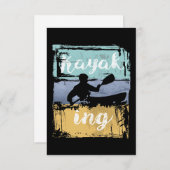 Kayaking T-shirt -  Retro Kayak RSVP Kaartje (Voorkant / Achterkant)