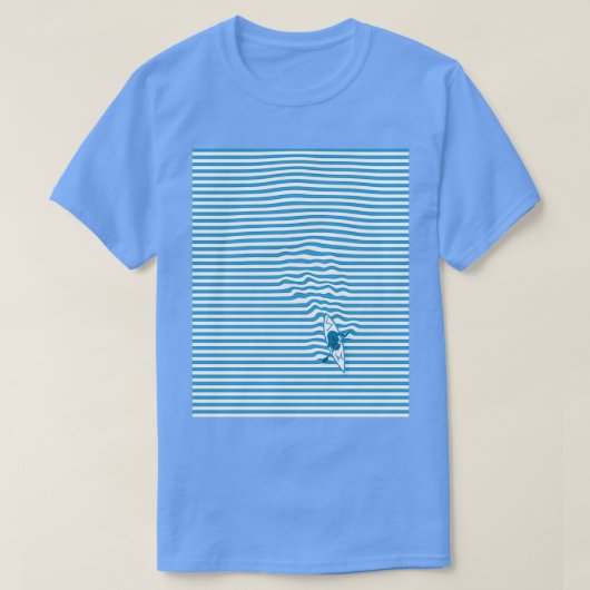 Kayaking the Blue and White Optical Illusion Graph T-shirt (Design voorkant)
