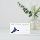 Kayaking Tours Lessons Sales Navy Blue Kayak Visitekaartje (Staand voorkant)