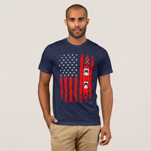 Kayaking US Flag T-shirt (Voorkant volledig)
