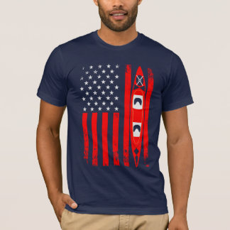 Kayaking US Flag T-shirt