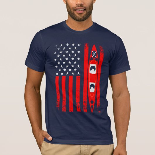 Kayaking US Flag T-shirt (Voorkant)