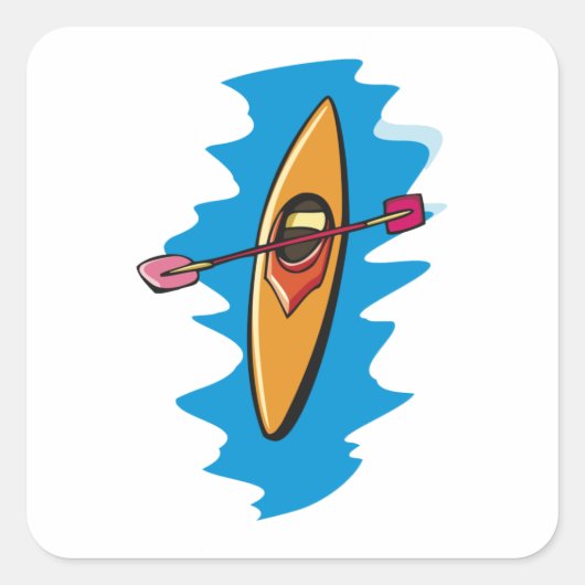 Kayaking Vierkante Sticker (Voorkant)