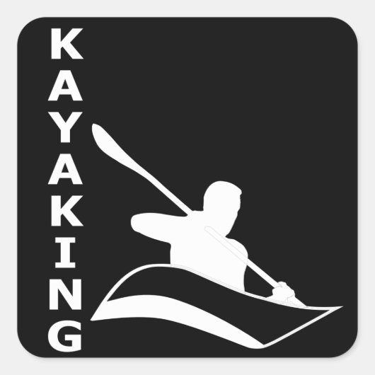 Kayaking Vierkante Sticker (Voorkant)