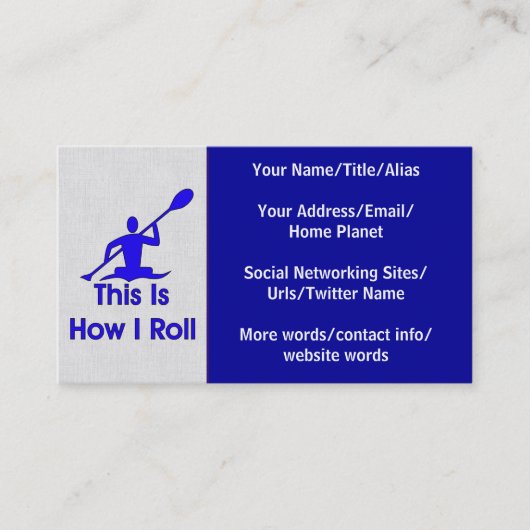 Kayaking Visitekaartje (Voorkant)