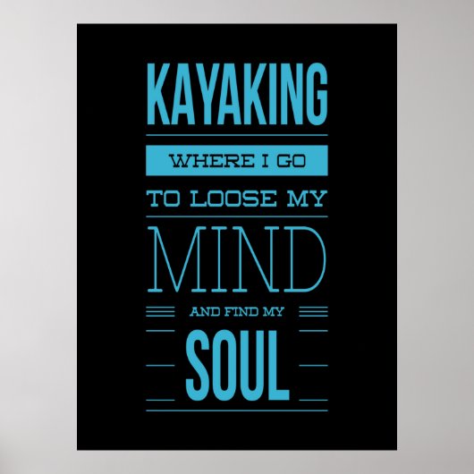 Kayaking waar ik mijn geest ga loslaten poster (Voorkant)