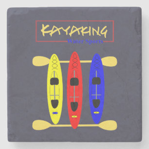 Kayaking Water Sports Thormated Graphic Stenen Onderzetter