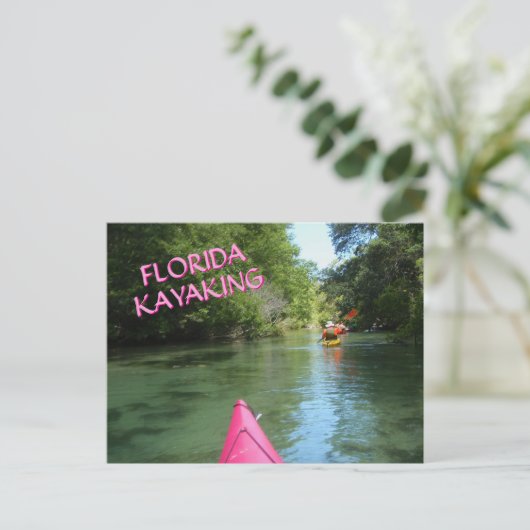 Kayaking Weeki Wachee Spring Florida Adventure Briefkaart (Staand voorkant)