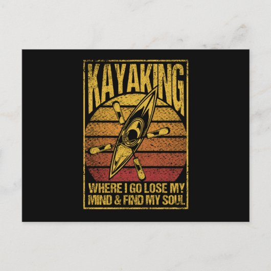 Kayaking Where I lose my mind Funny Briefkaart (Voorkant)