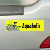 Kayaking Whitewater Silhouette Bumpersticker (Op auto)