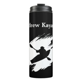 Kayaking - with Kayaker silhouette - Personalize Thermosbeker