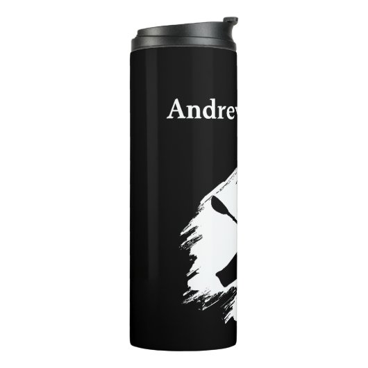 Kayaking - with Kayaker silhouette - Personalize Thermosbeker (Gedraaid links)