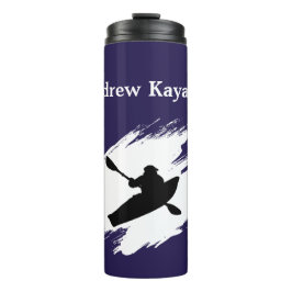 Kayaking - with Kayaker silhouette - Personalize Thermosbeker