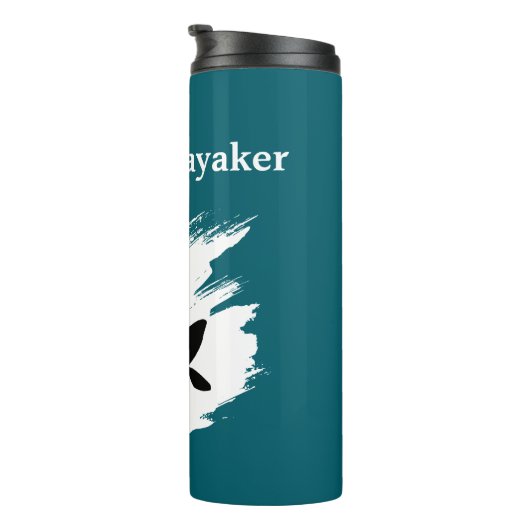 Kayaking - with Kayaker silhouette - Personalize Thermosbeker (Geroteerd rechts)