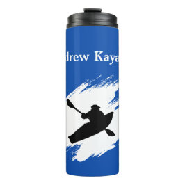 Kayaking - with Kayaker silhouette - Personalize Thermosbeker