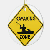 Kayaking Zone Keramisch Ornament (Links)