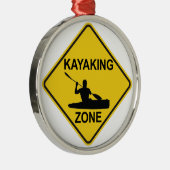 Kayaking Zone Metalen Ornament (Rechts)