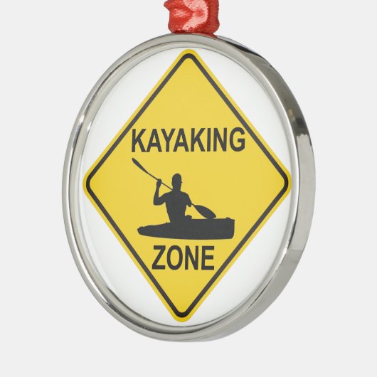Kayaking Zone Metalen Ornament (Links)