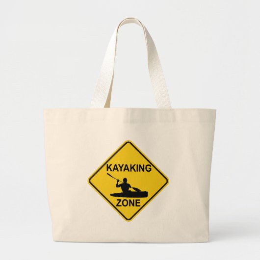 Kayaking Zone Road Sign Grote Tote Bag (Voorkant)