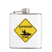 Kayaking Zone Road Sign Heupfles (Voorkant)