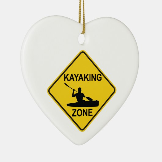 Kayaking Zone Road Sign Keramisch Ornament (Rechts)