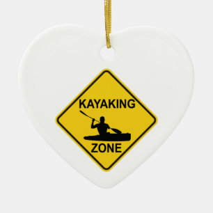 Kayaking Zone Road Sign Keramisch Ornament