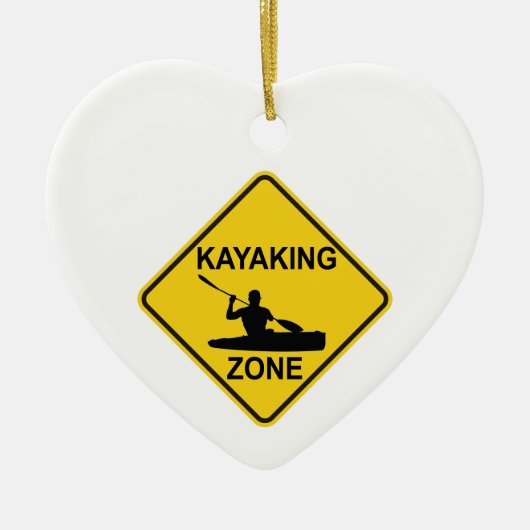 Kayaking Zone Road Sign Keramisch Ornament (Voorkant)