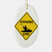 Kayaking Zone Road Sign Keramisch Ornament (Rechts)