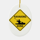 Kayaking Zone Road Sign Keramisch Ornament (Voorkant)