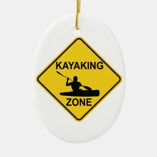 Kayaking Zone Road Sign Keramisch Ornament