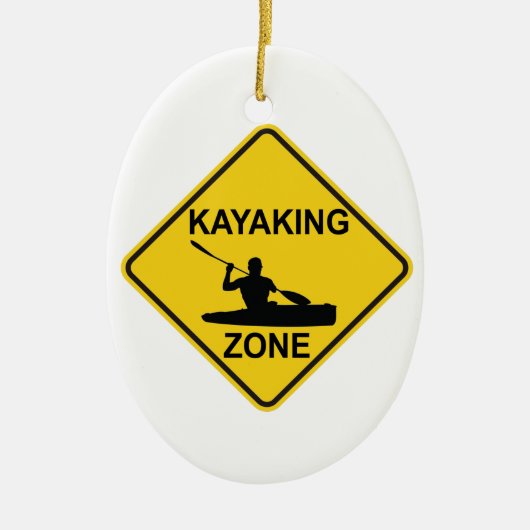 Kayaking Zone Road Sign Keramisch Ornament (Voorkant)