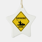 Kayaking Zone Road Sign Keramisch Ornament (Rechts)