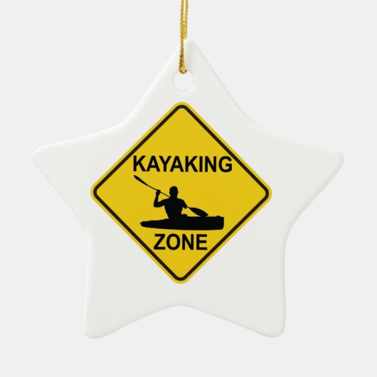 Kayaking Zone Road Sign Keramisch Ornament (Voorkant)