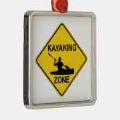 Kayaking Zone Road Sign Metalen Ornament (Rechts)