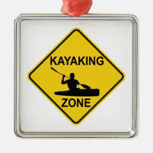 Kayaking Zone Road Sign Metalen Ornament