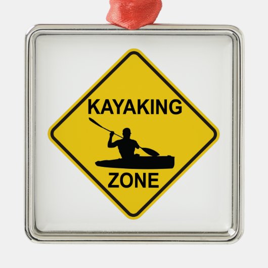 Kayaking Zone Road Sign Metalen Ornament (Voorkant)