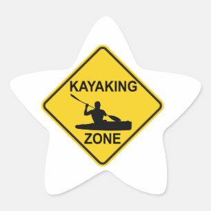 Kayaking Zone Road Sign Ster Sticker