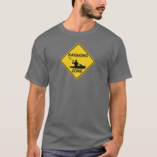 Kayaking Zone Road Sign T-shirt (Voorkant)