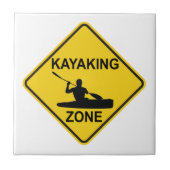 Kayaking Zone Road Sign Tegeltje (Voorkant)