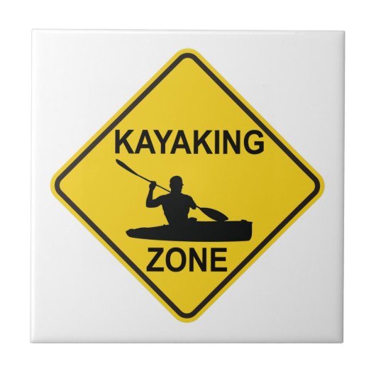 Kayaking Zone Road Sign Tegeltje (Voorkant)