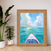 Kayakken Aquarel Meer Schilderij Poster