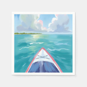 Kayakken Aquarel Schilderij Meer Servet