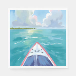 Kayakken Aquarel Schilderij Meer Servet