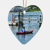 Kayakken Bristol RI Keramisch Ornament (Links)