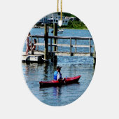 Kayakken Bristol RI Keramisch Ornament (Rechts)