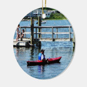 Kayakken Bristol RI Keramisch Ornament (Links)