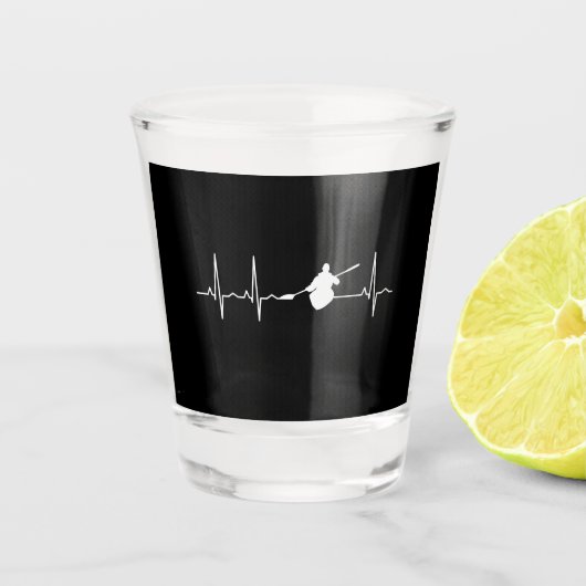 Kayakken Hartslag Shot Glas (Voorkant)