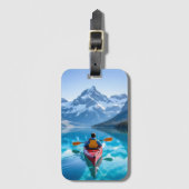 Kayakken in bergen Gepersonaliseerd Bagagelabel (Voorkant (verticaal))